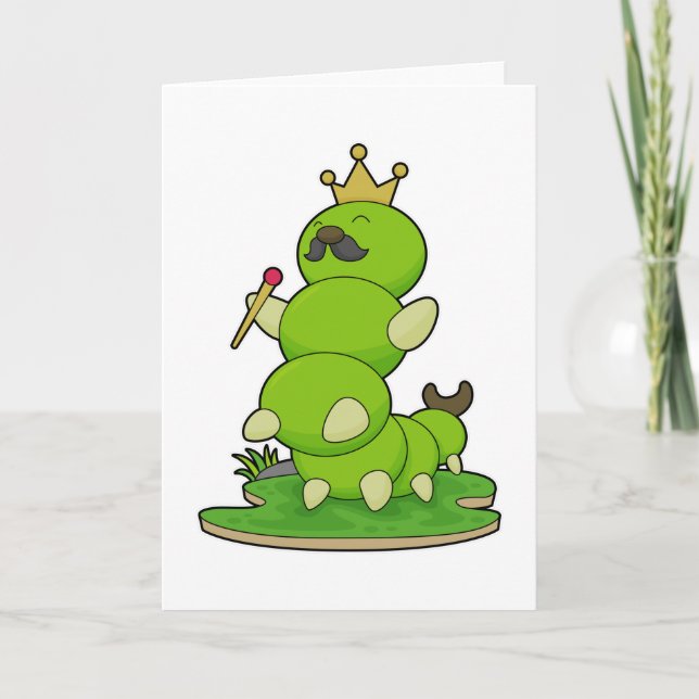 Raupe als König mit Krone Karte (Vorderseite)