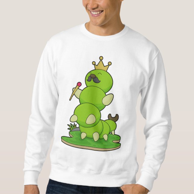 Raupe als König mit Krone Sweatshirt (Vorderseite)