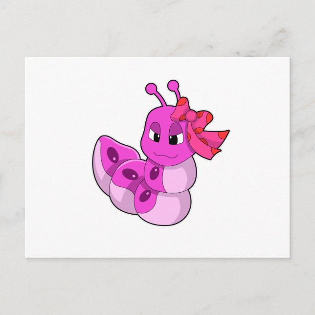 Raupe als Mädchen mit Ribbon Postkarte (Vorderseite)