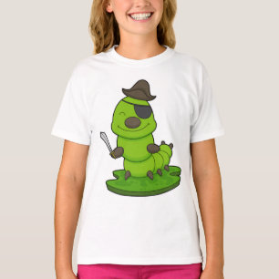 Raupe als Pirat mit Schwert T-Shirt