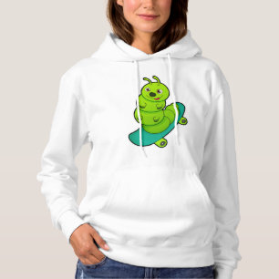 Raupe als Skater mit Skateboard Hoodie