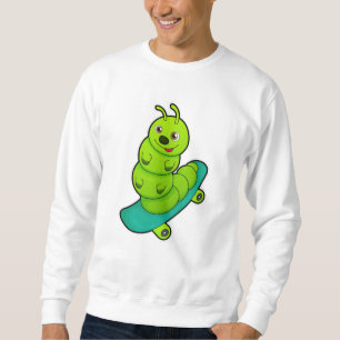 Raupe als Skater mit Skateboard Sweatshirt