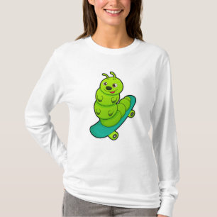 Raupe als Skater mit Skateboard T-Shirt