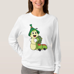 Raupe als Student mit Rucksack T-Shirt