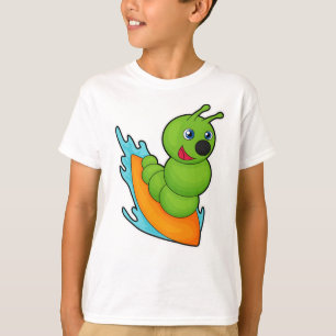 Raupe als Surfer mit Surfbrett T-Shirt