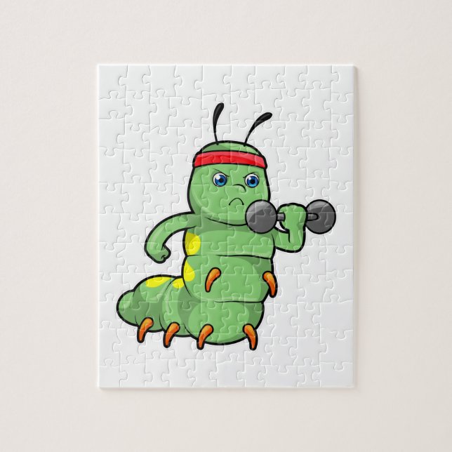 Raupe am Krafttraining mit Dumbell Puzzle (Vertikal)