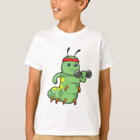 Raupe am Krafttraining mit Dumbell