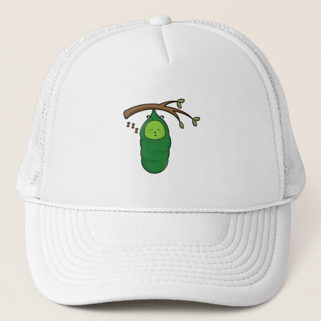Raupe auf Baum Truckerkappe (Vorderseite)