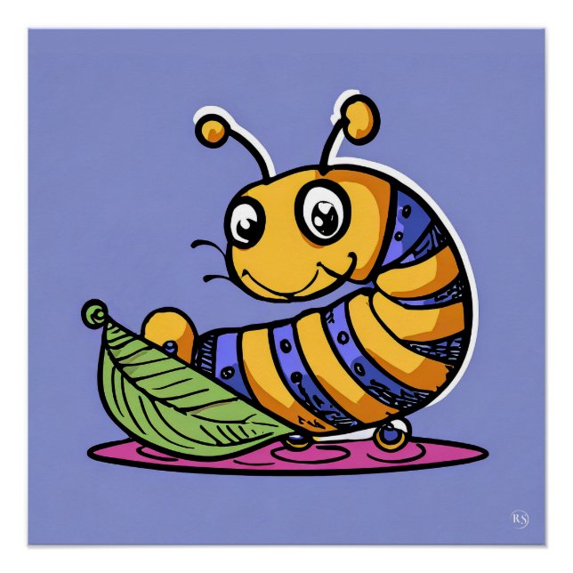 Raupe auf einem leaf-glänzenden Poster (Vorderseite)
