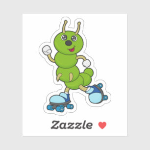 Raupe auf Inline-Skaten mit Roller-Skaten Aufkleber