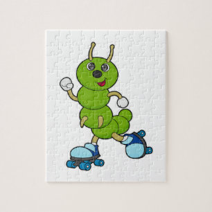 Raupe auf Inline-Skaten mit Roller-Skaten Puzzle