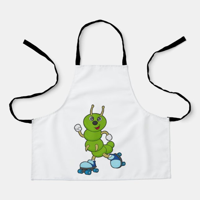 Raupe auf Inline-Skaten mit Roller-Skaten Schürze (Vorderseite)