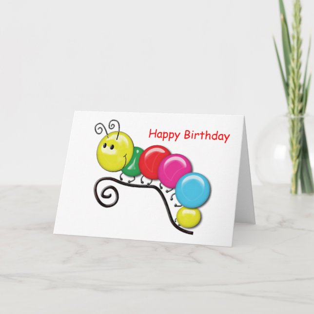 Raupe auf Twig Karte (Vorderseite)