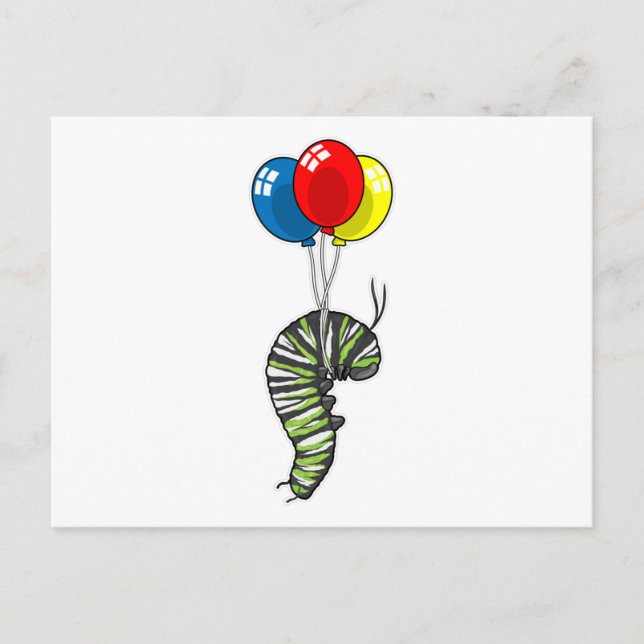 Raupe Balloon Postkarte (Vorderseite)