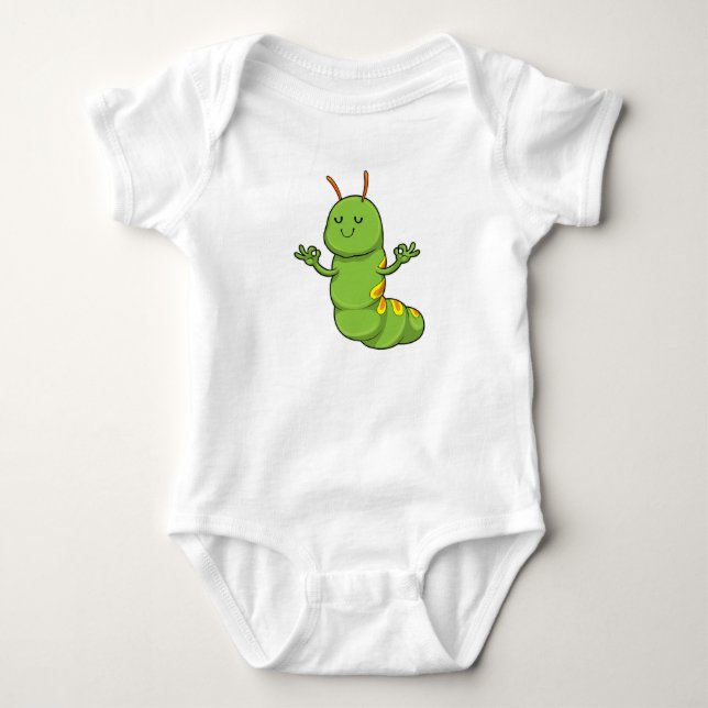 Raupe bei Yoga Mediation Baby Strampler (Vorderseite)