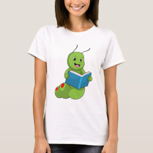 Raupe beim Lesen mit Buch T-Shirt