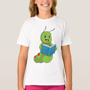 Raupe beim Lesen mit Buch T-Shirt