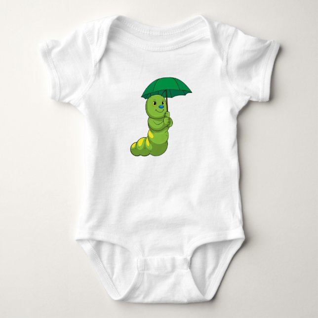 Raupe beim Regen Baby Strampler (Vorderseite)