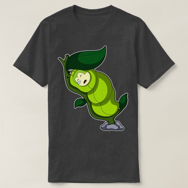 Raupe beim Schlafen mit Leaf T-Shirt (Design vorne)