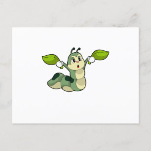 Raupe Blätter Postkarte