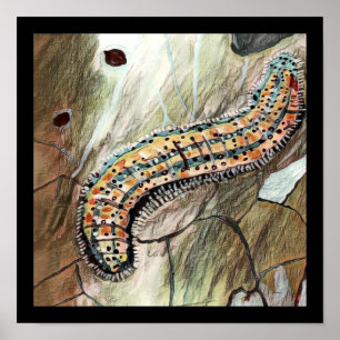 Raupe 🐛 der Ostweißen Schmetterling-🦋 Poster