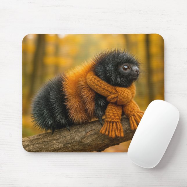 Raupe des Wollbären Herbst mit einem Scarf Mousepad (Mit Mouse)
