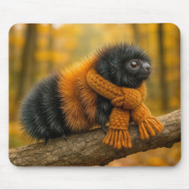 Raupe des Wollbären Herbst mit einem Scarf Mousepad