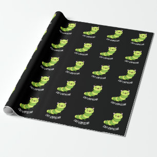 Raupe Funny Bug Pun Dark BG Geschenkpapier