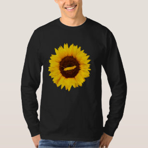 Raupe für Männer Schmetterling Sonnenblume T-Shirt