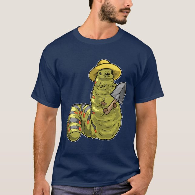 Raupe Gärtner Schaufel Garten T-Shirt (Vorderseite)