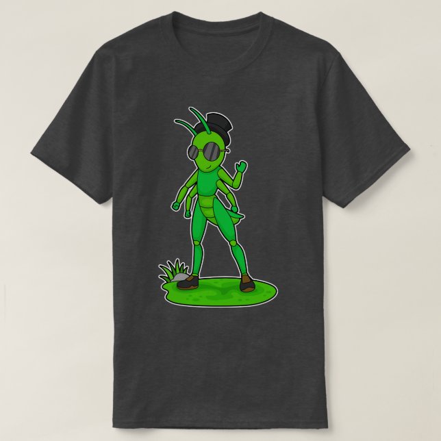 Raupe Gentleman Glasses Hat T-Shirt (Design vorne)