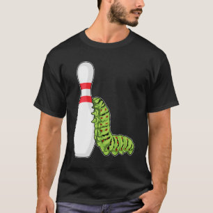 Raupe im Bowling mit Bowling Button T-Shirt