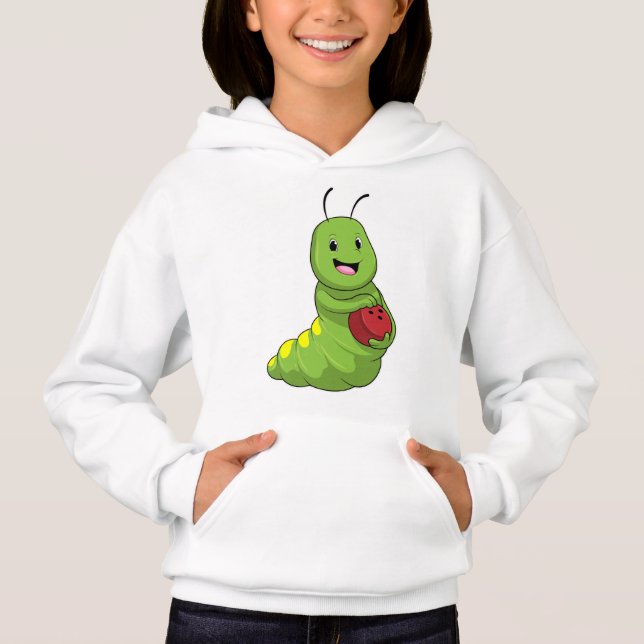 Raupe im Bowling mit Bowlingball Hoodie (Vorderseite)