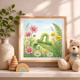Raupe Kleine Insekten Kinderzimmer Poster