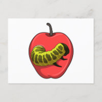 Raupe mit Apfel