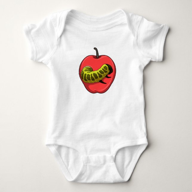 Raupe mit Apple Baby Strampler (Vorderseite)