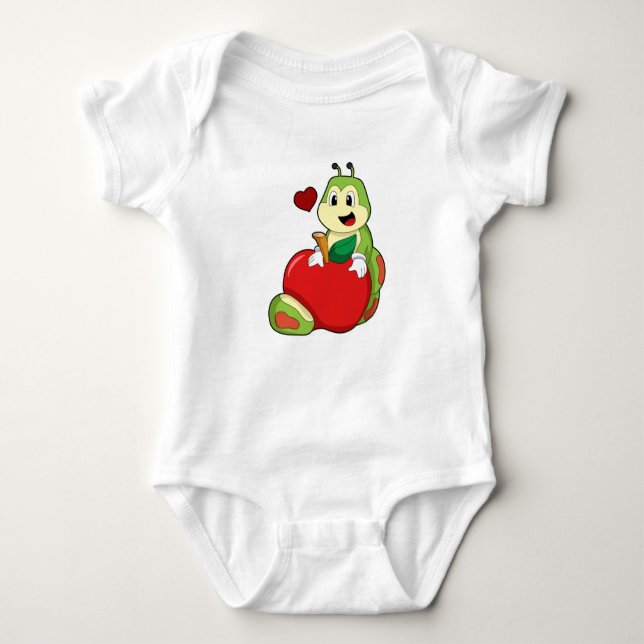 Raupe mit Apple Baby Strampler (Vorderseite)