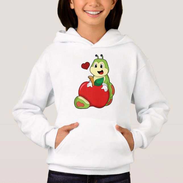 Raupe mit Apple Hoodie (Vorderseite)