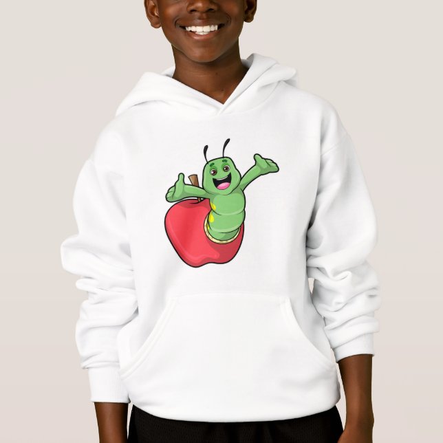 Raupe mit Apple Hoodie (Vorderseite)