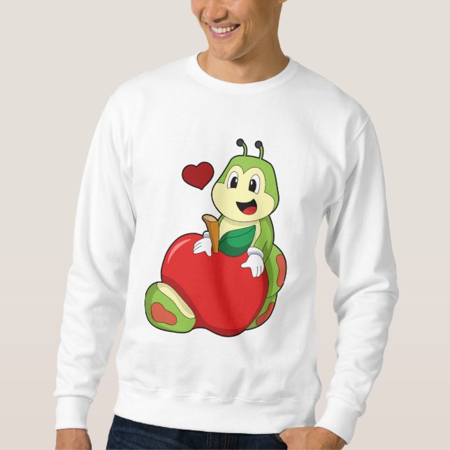 Raupe mit Apple Sweatshirt (Vorderseite)