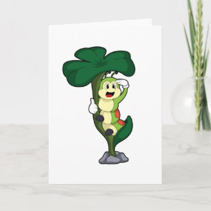 Raupe mit Blatt Karte