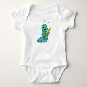Raupe mit Bleistift Baby Strampler