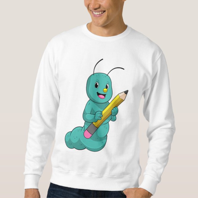 Raupe mit Bleistift Sweatshirt (Vorderseite)