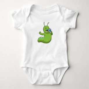 Raupe mit Blume Daisy Baby Strampler