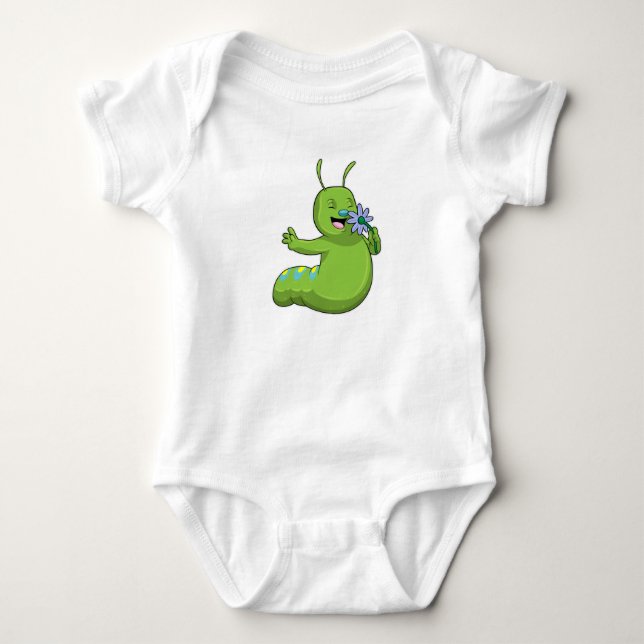 Raupe mit Blume Daisy Baby Strampler (Vorderseite)