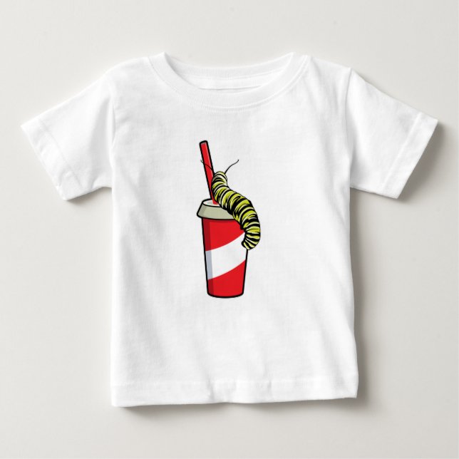 Raupe mit Drink Baby T-shirt (Vorderseite)