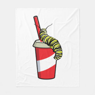 Raupe mit Drink Fleecedecke