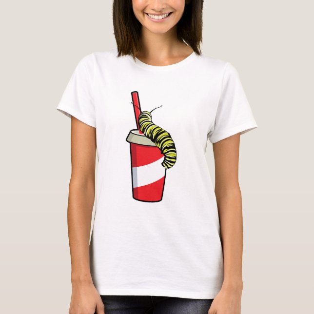 Raupe mit Drink T-Shirt (Vorderseite)
