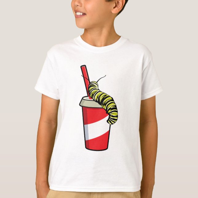 Raupe mit Drink T-Shirt (Vorderseite)