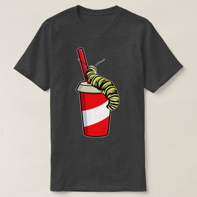 Raupe mit Drink T-Shirt (Design vorne)